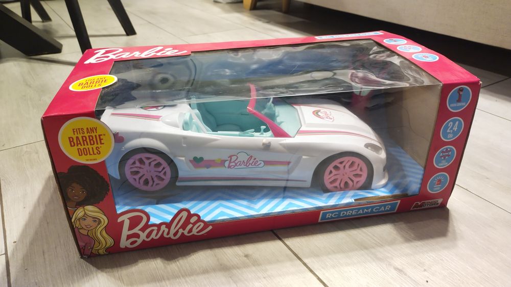 BARBIE Zdalnie sterowany biały kabriolet, pojazd