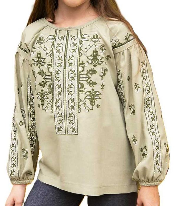 Дитяча вишиванка для дівчинки українська вишита блуза лляна