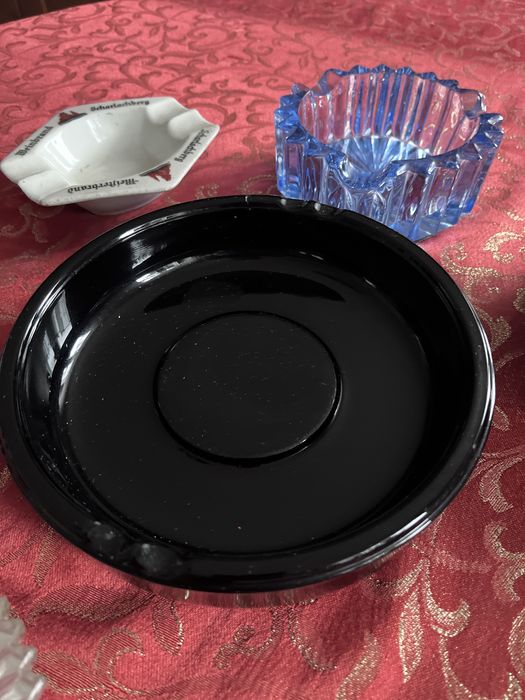 Popielniczka szklana porcelana prl