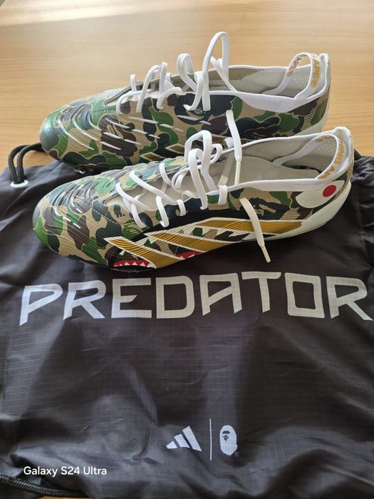 Adidas x BAPE football predator elite boot hemp, gold & white