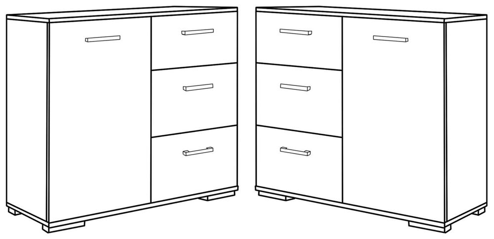 Nowa komoda z szufladami i szafką szer. 90 cm