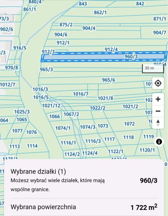Sprzedam działkę w Białce Tatrzańskiej za wodą 1722m²