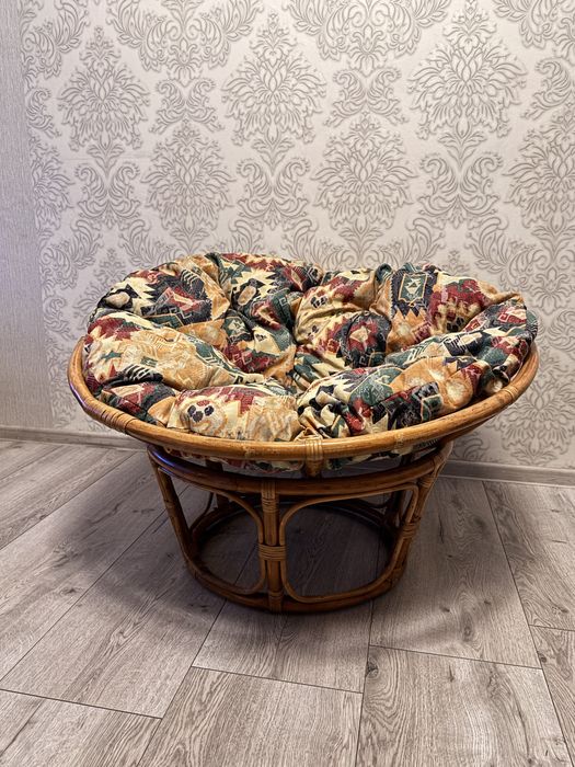 Fotel rattanowy duży okrągły