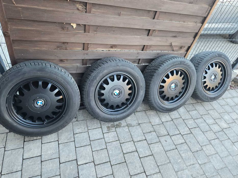 Felgi BMW E32/31 E34 E36 E38 E39 E60/65 F czarne style 6 opony gratis.