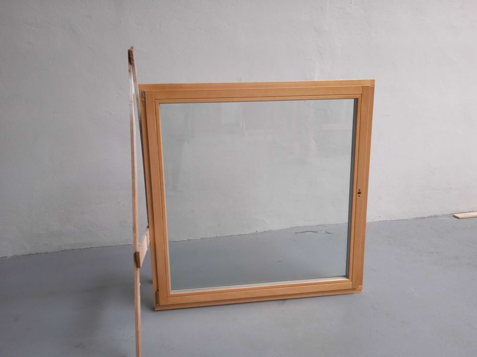 Okno drewniane sosna lazur pinia profil 78 pakiet -3 szyby- 1470xh1500