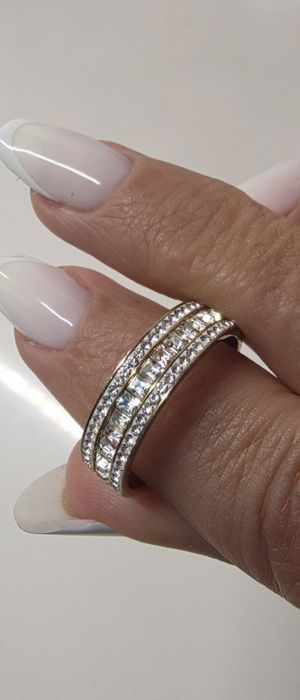 Obrączka cyrkonie stal chirurgiczna nowa