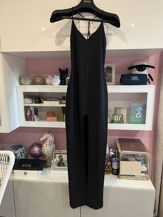 Sukienka czarna maxi wizytowa błysząca Dursi r. XS