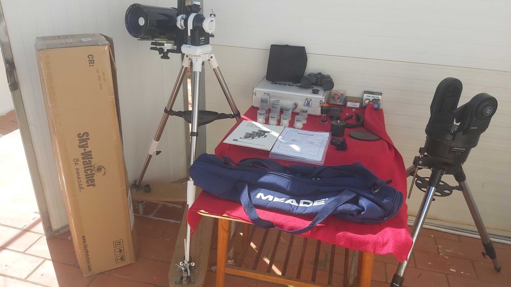 Montagem dupla AZ/GTIX com telescópio 5” mais   
 acessórios