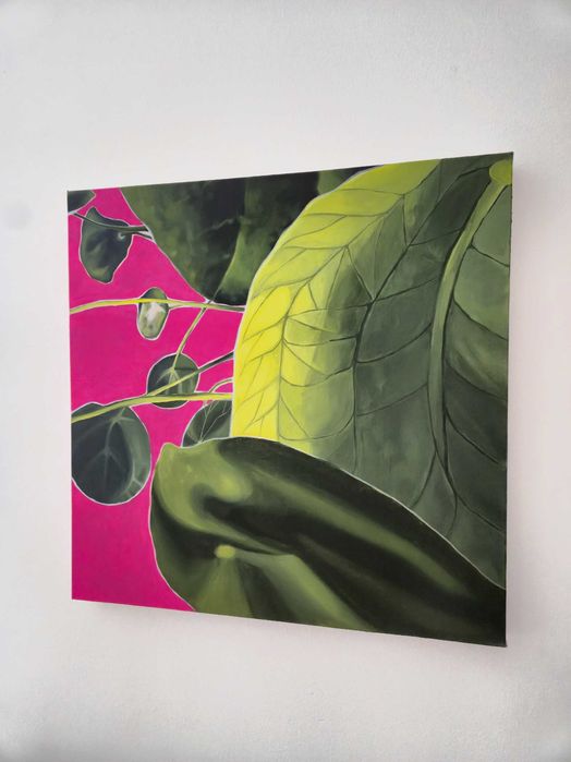 Obraz akrylowy na płótnie 50x50 cm motyw botaniczny pop art dopamine decor