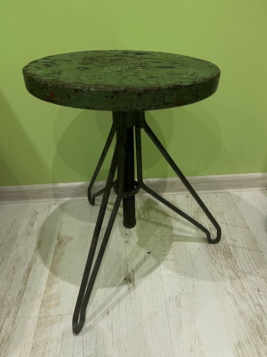 Zestaw 3 taboretów warsztatowych industrialne hoker loft PRL