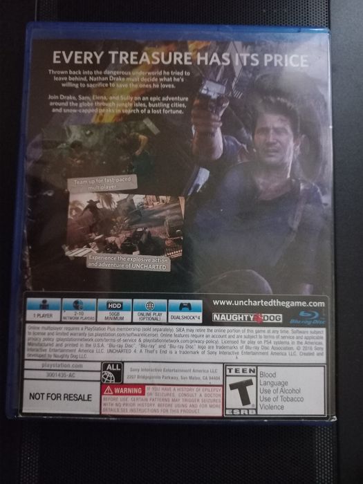 Диск з грою Uncharted 4: A Thief's End