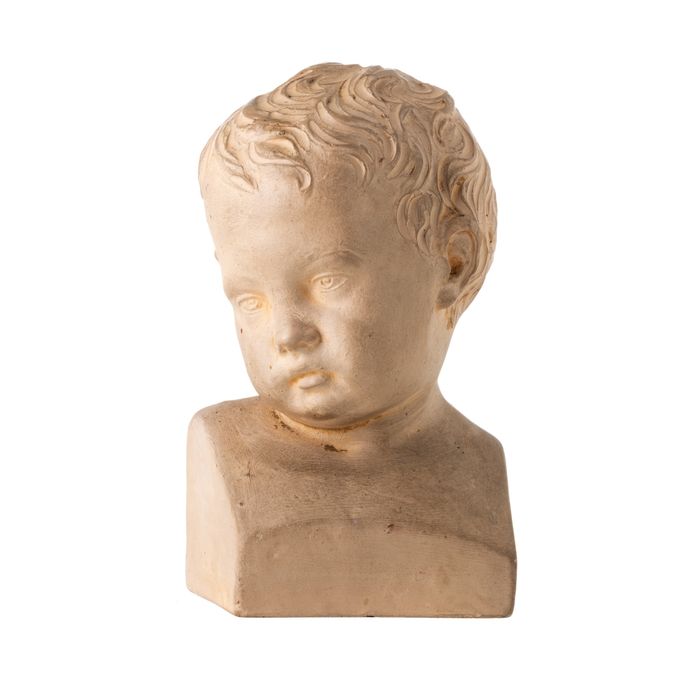 Faiança - Busto de menino - Século XIX (assinado)