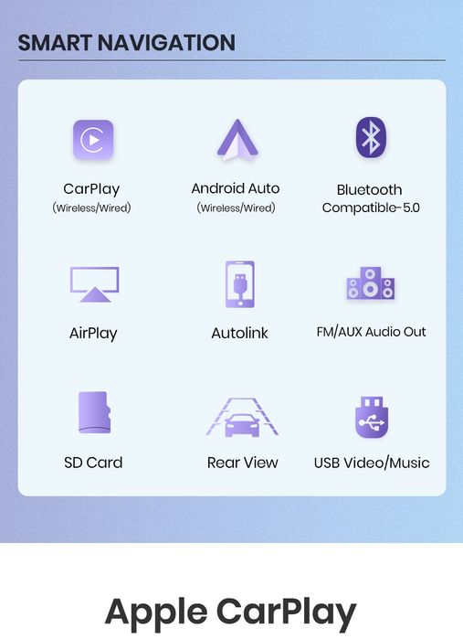 Rádio portátil 7 polegadas com CARPLAY e android auto NOVO