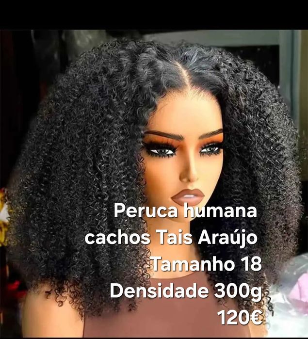 Perucas cacheadas humanas