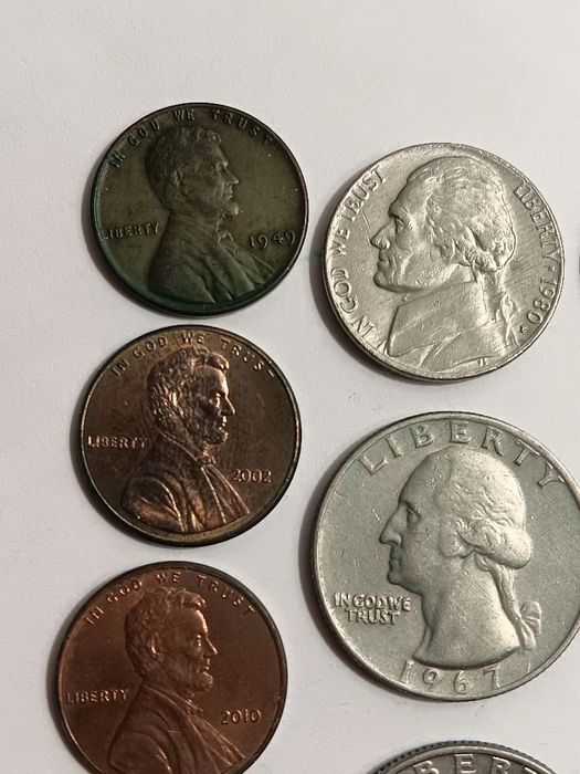 10 moedas diversas de moedas Americanas