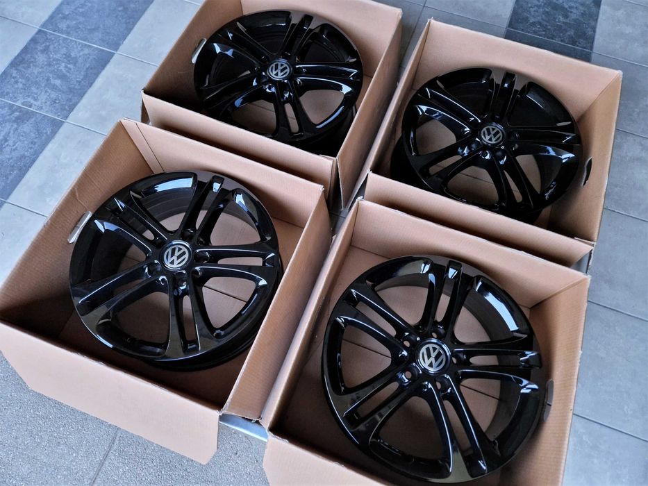 Alufelgi 17 5x112 VW Golf Passat Touran Jetta Caddy T-Roc Czarne 805#