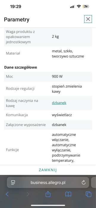 Express z młynkiem przelewowy
