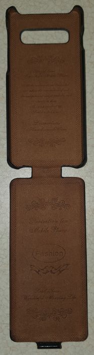 Etui skórzane Samsung Galaxy S10 flip – czarne/brązowe