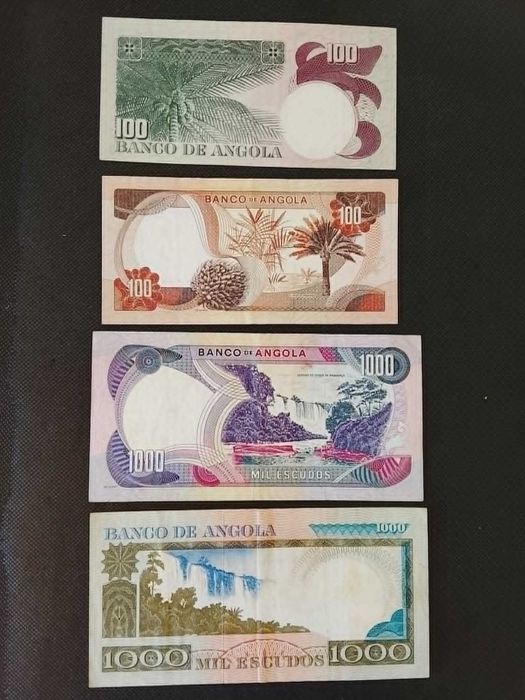 Lote de Notas de Angola em Muito Bom Estado.