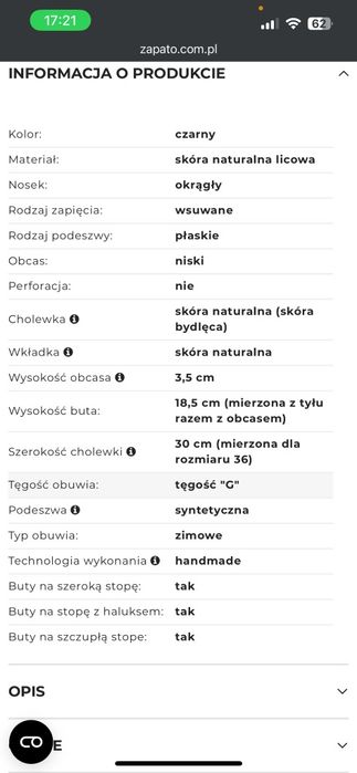 Buty botki rozmiar 37