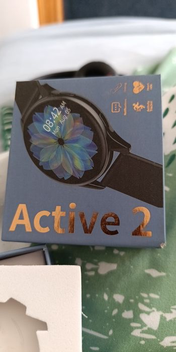 Najtaniej. Złoty Smart watach  Acive2 z dodatkową bransoletką, tanio.