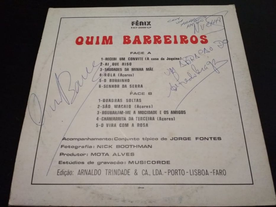 3 Discos Autografados Quim Barreiros Vinil