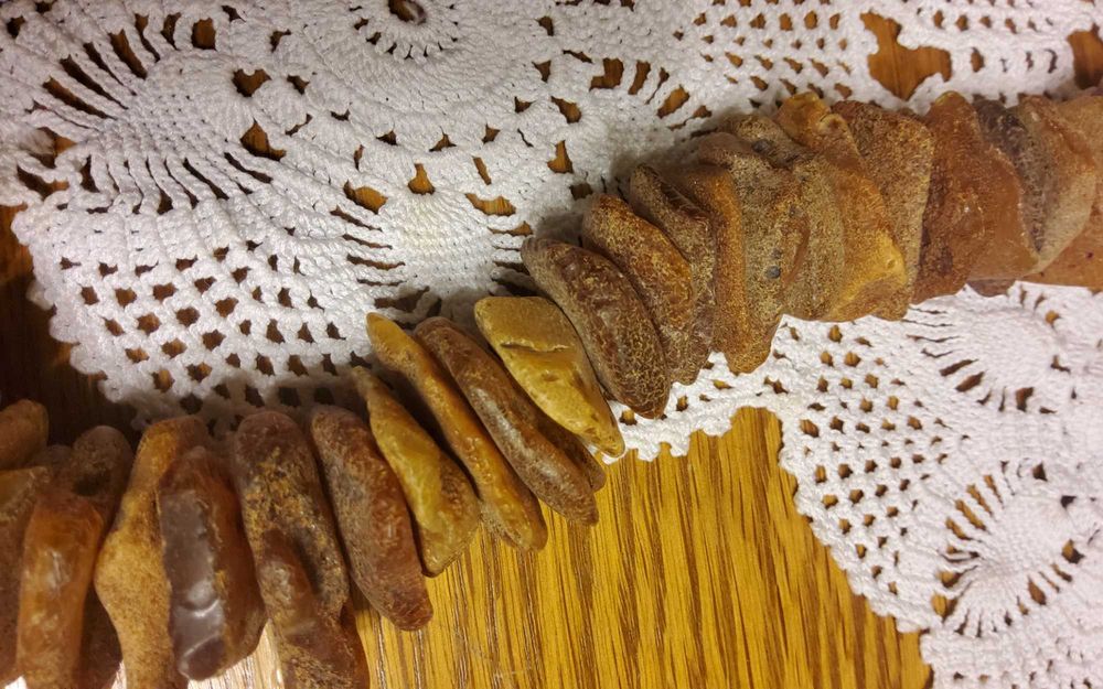 Duże korale  i bransoletka z bursztynu surowego