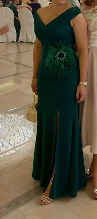 Sukienka długa na wesele zgniła zieleń Jadore 38