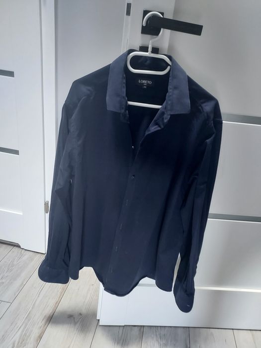 Granatowa koszula męska 100% bawełna