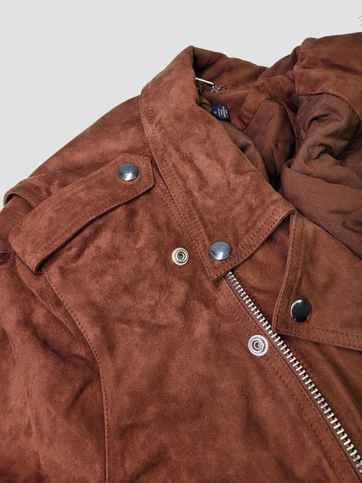 Polo Ralph Lauren Brown Goat Suede Biker Leather Jacket | Designer Outerwear