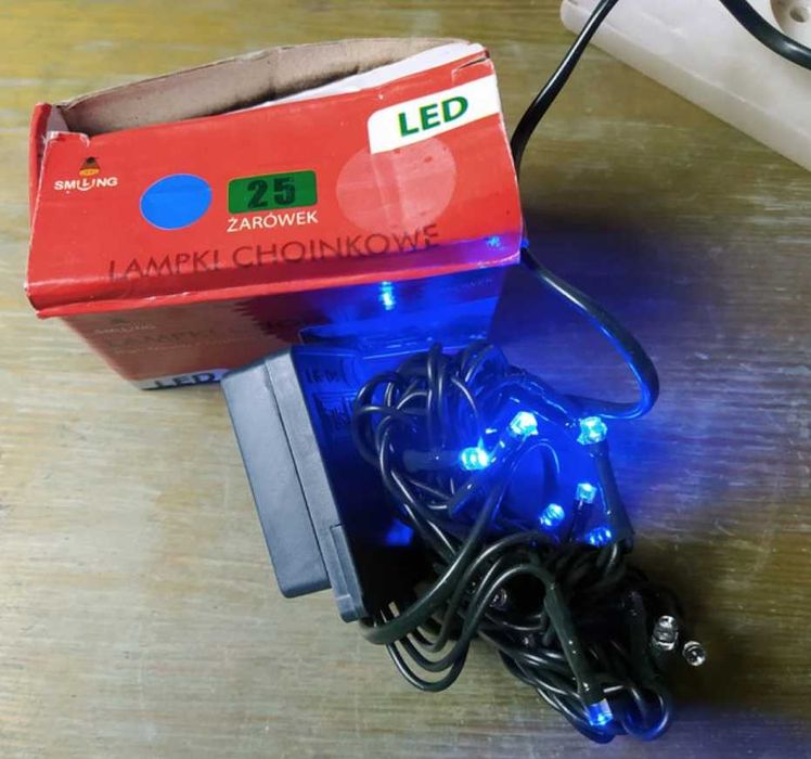 LAMPKI CHOINKOWE 25led niebieskie na małą choinkę stroik