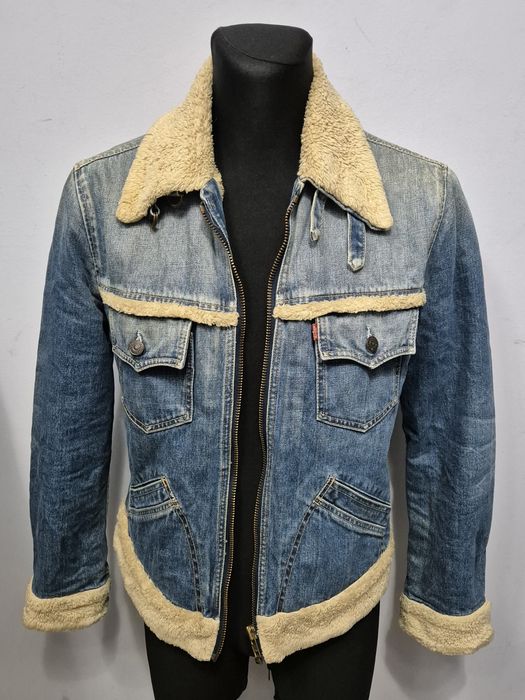 LEVI STRAUSS roz. L damska kurtka oryginalna levis ocieplana kożuchem