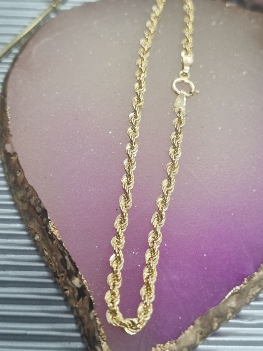 Złota bransoletka splot kordel