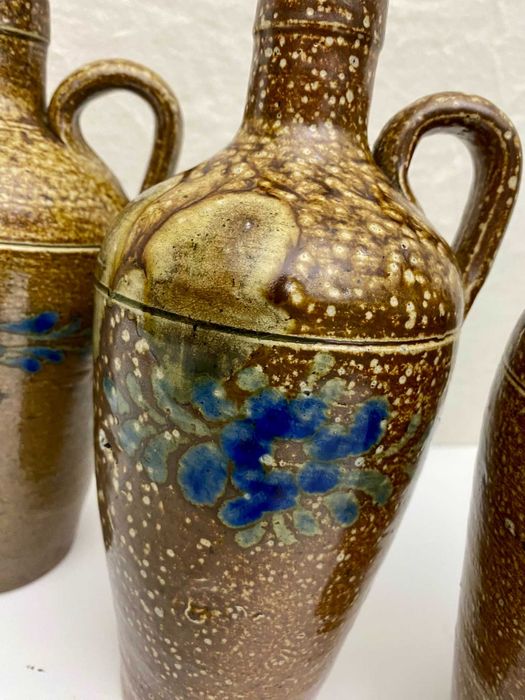 Lote 4 Bilhas e Potes Antigos em Grés Salino - Decoração Rústica