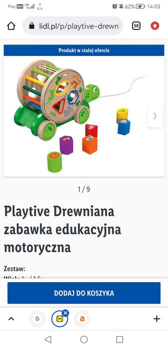 Drewniana zabawka ślimak Playtive