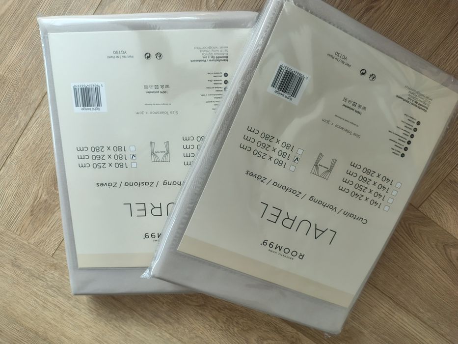 Zasłony na taśmie 180x260 zaciemniajaca, jasny beż