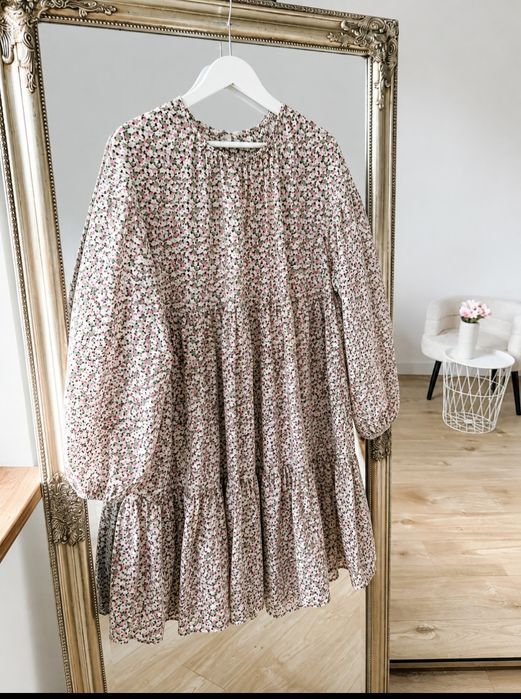 H&M sukienka kwiaty oversize plus size 44/46