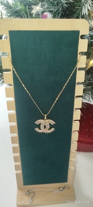 Naszyjnik złoty stal szlachetna pozłacana