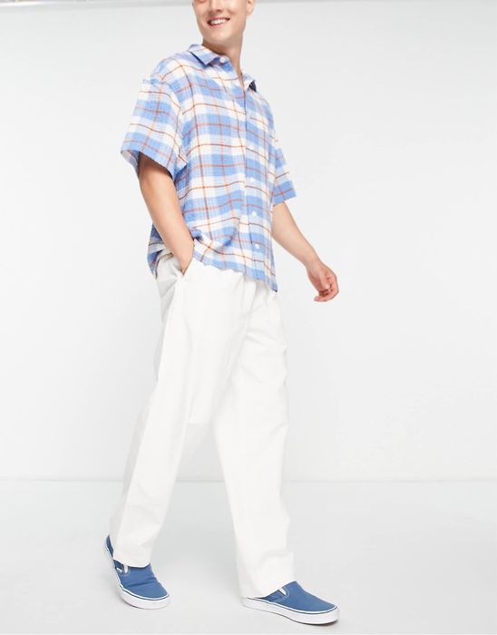 HUF (S) Skate Straight Leg Pants in White чоловічі брюки білі скейт