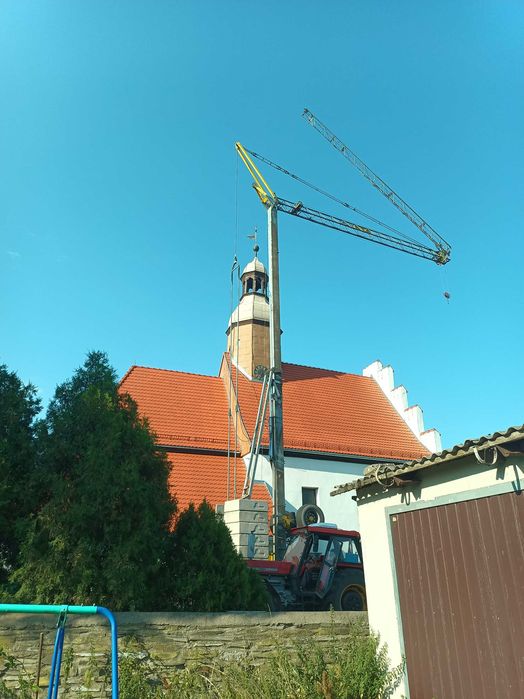 żuraw wieżowy dźwig dekarski ciesielski winda wynajem