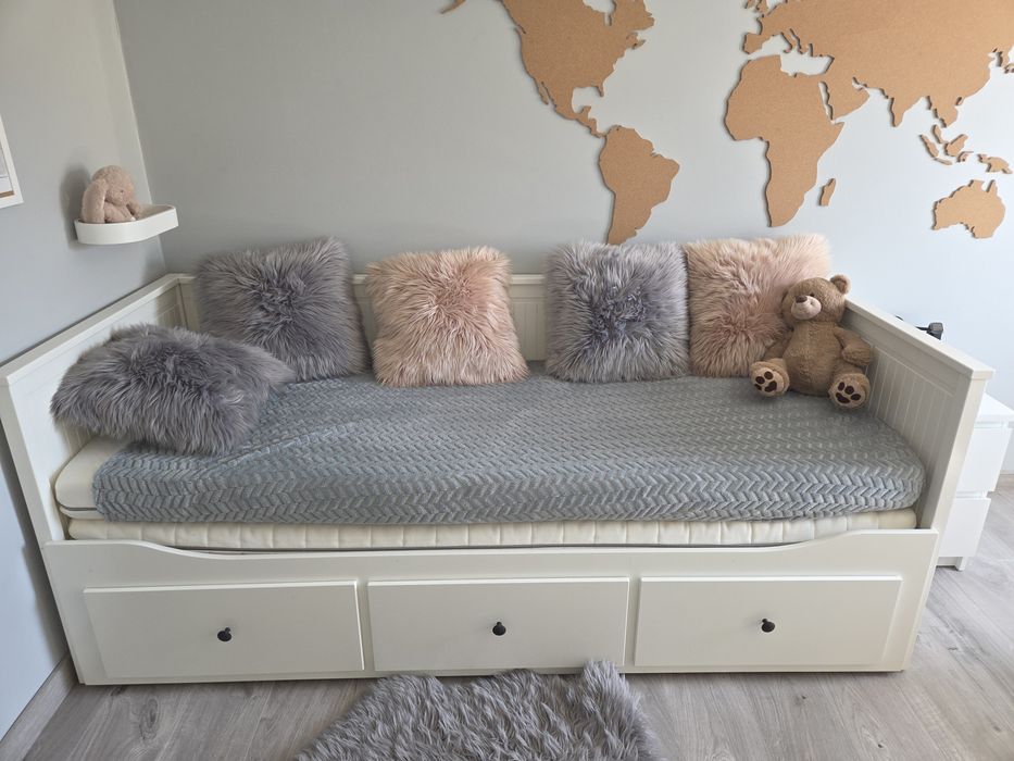Ikea hemness łóżko leżanka biała plus materace