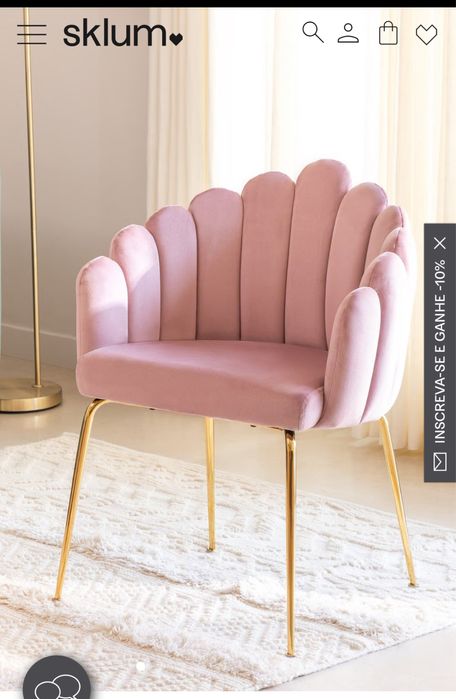 Cadeira Sklum Rosa suede