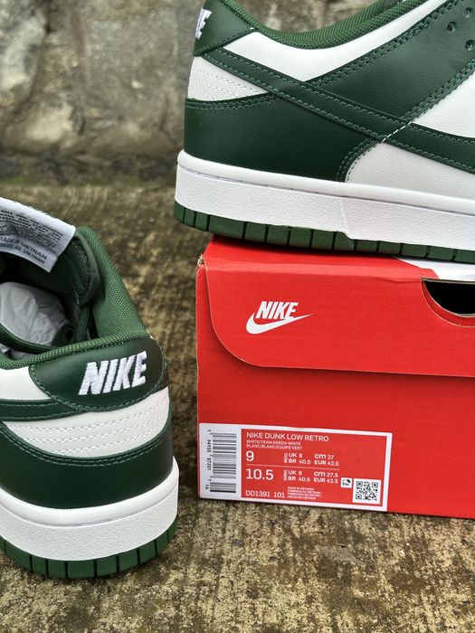Кросівки Nike Dunk Low Michigan State Team Green Данки зелені