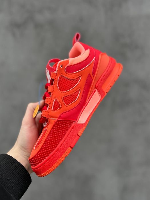 ФАВОРИТ! Louis Vuitton Skate Sneaker Red Mix Orange Cowhide 37 38 39 40 41 42 43 44 45 луї вітон скейт червоний мікс помаранчевий