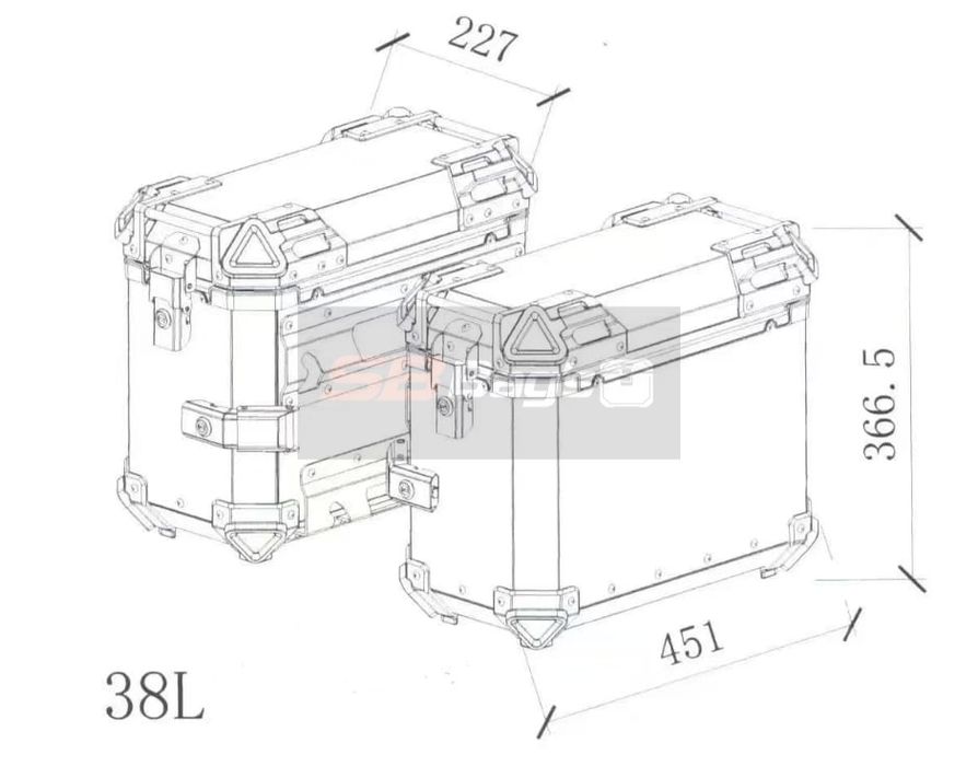 Malas laterais Top Case alumínio BMW 1250