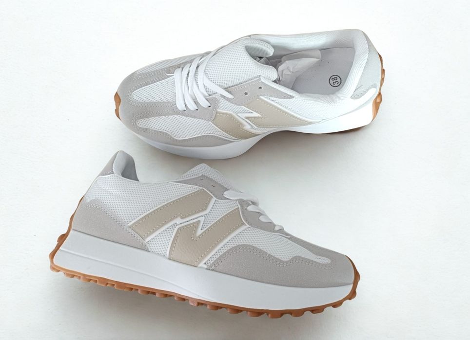 Oddychające damskie sneakersy białe R 36