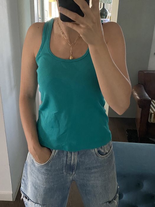 Top halter mango tam S verde