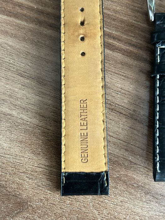 Nowy skórzany pasek do zegraka Mont Blanc Alligator czarny lakierowany