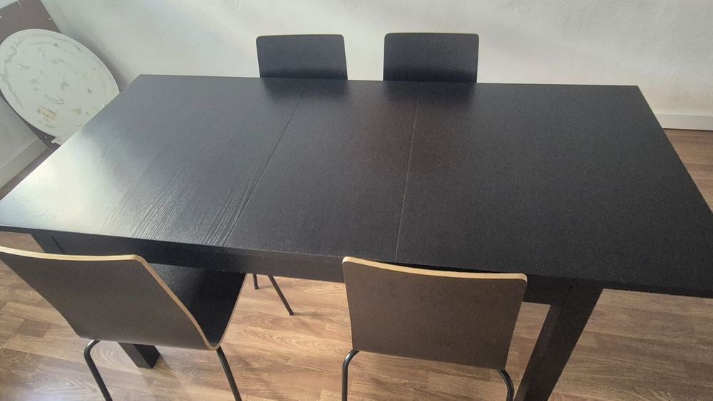 Mesa preta extensivel Ikea 200×80 para cozinha/sala/escritorio