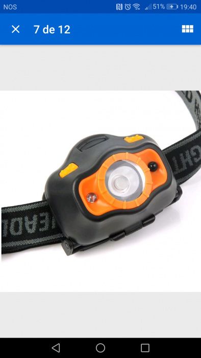 Lanterna led cabeça com sensor/mao64729695562754123